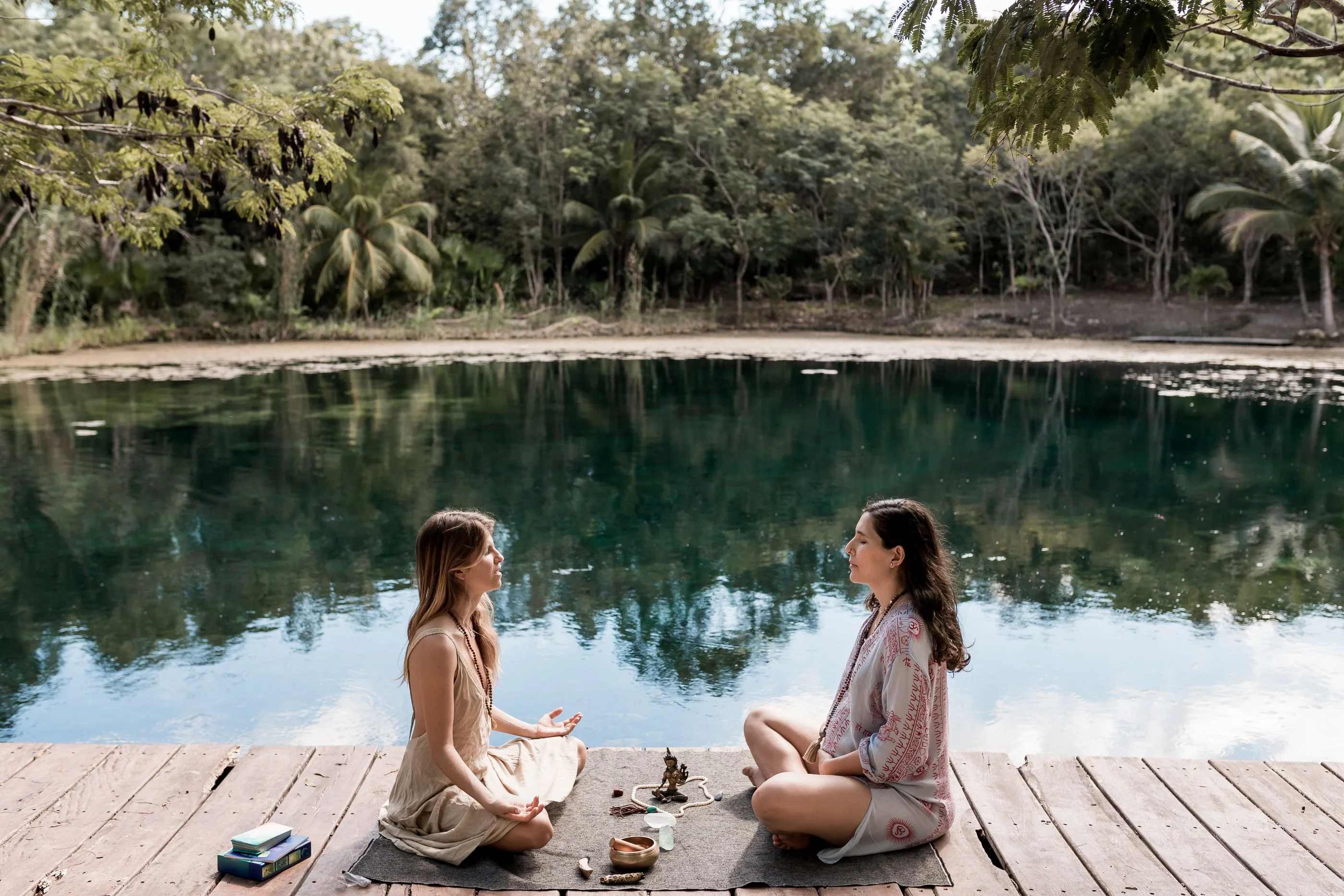 Guided water practice in a cenote